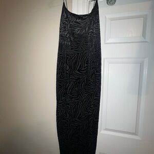 Wild Fable Black Zebra Print Midi Dress